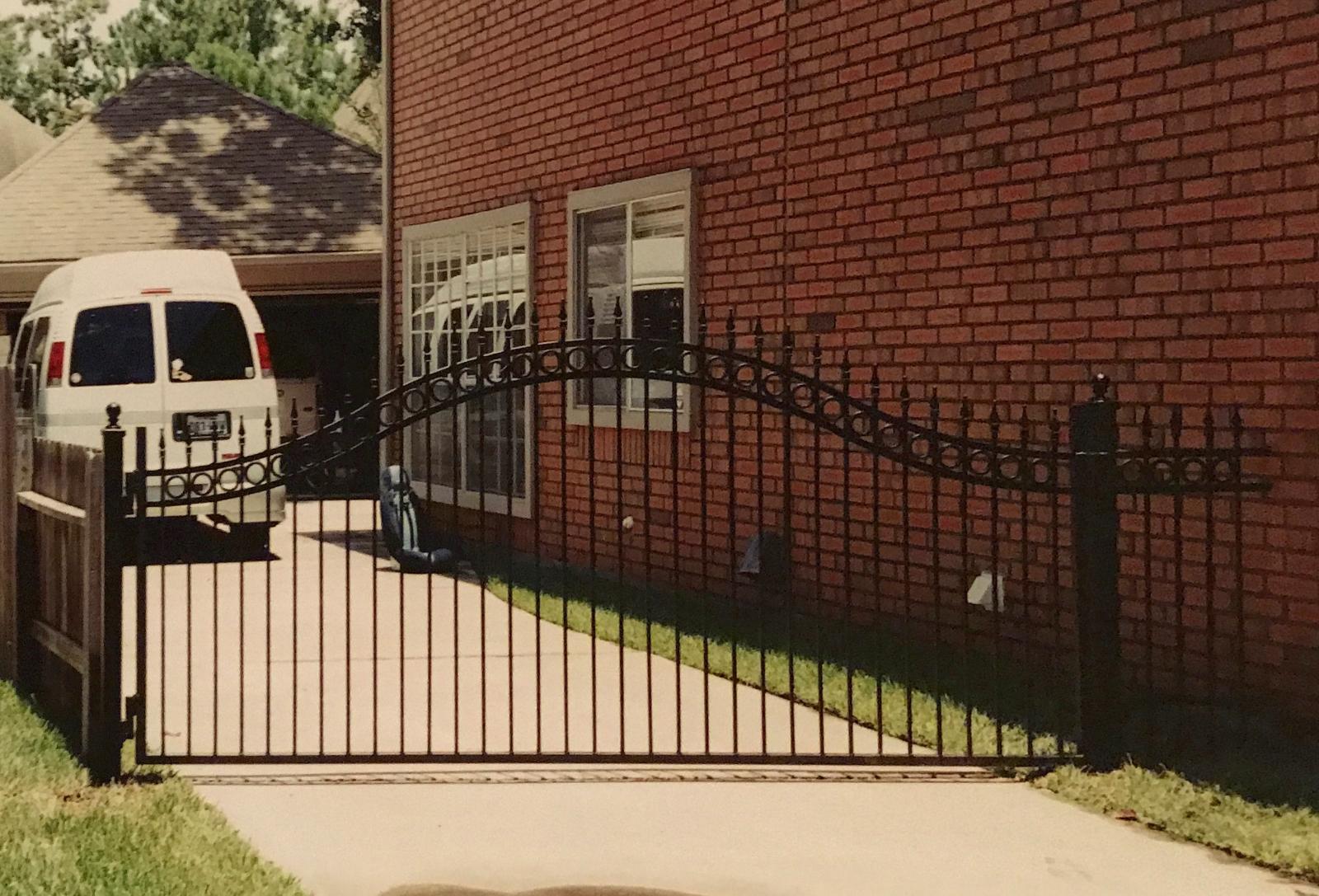Custom ornamental iron entrance gate