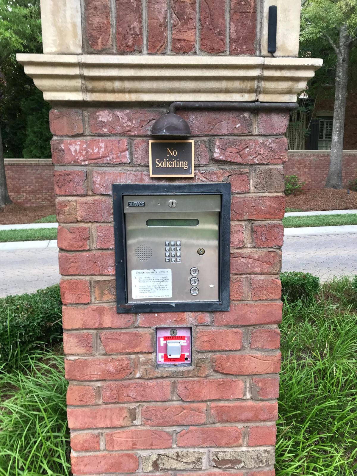 Subdivision Access Control - Telephone Entry and Keypad System, Charlotte