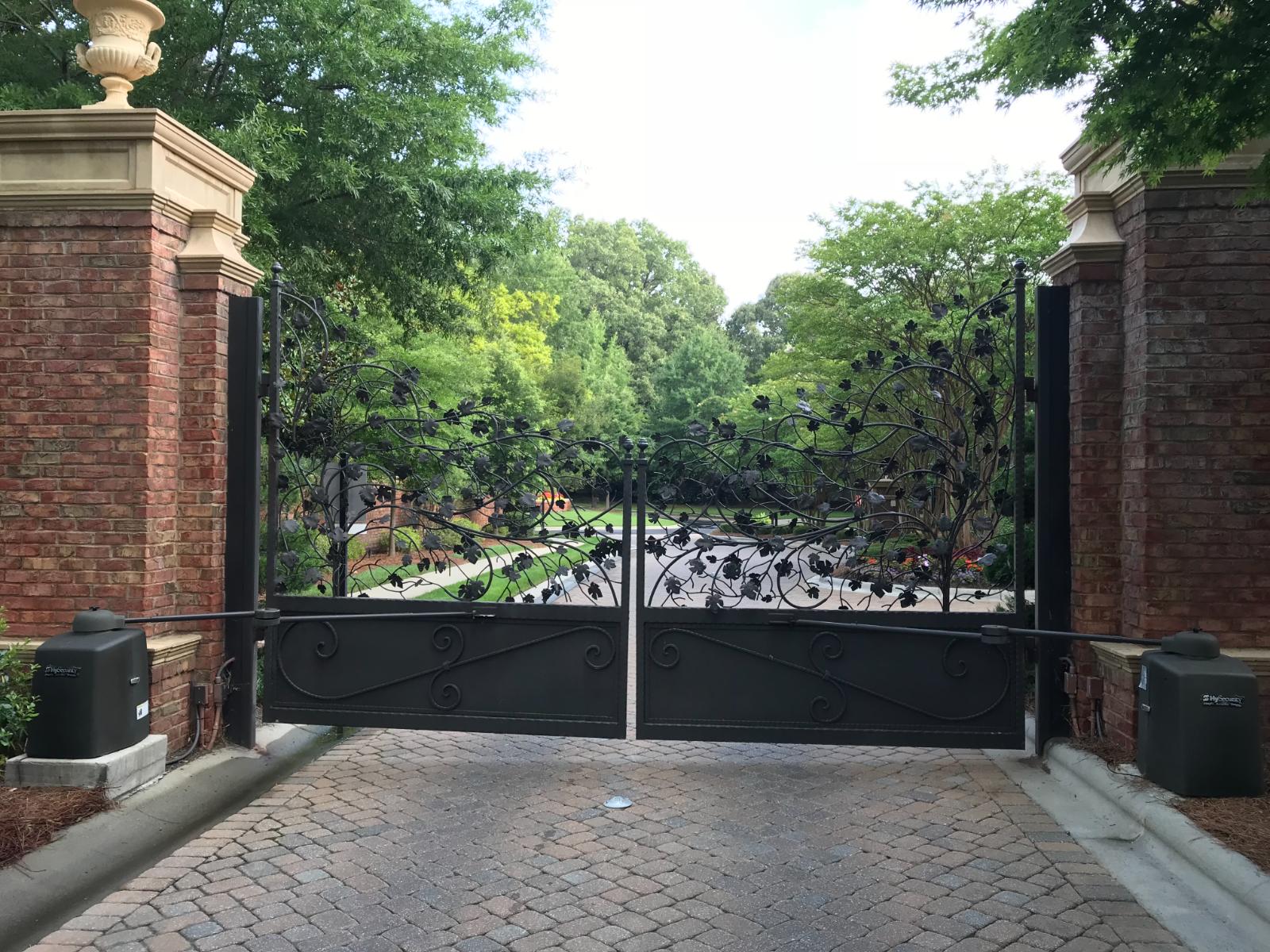 Grapevine-Motif Entrance Gates - Charlotte Subdivision