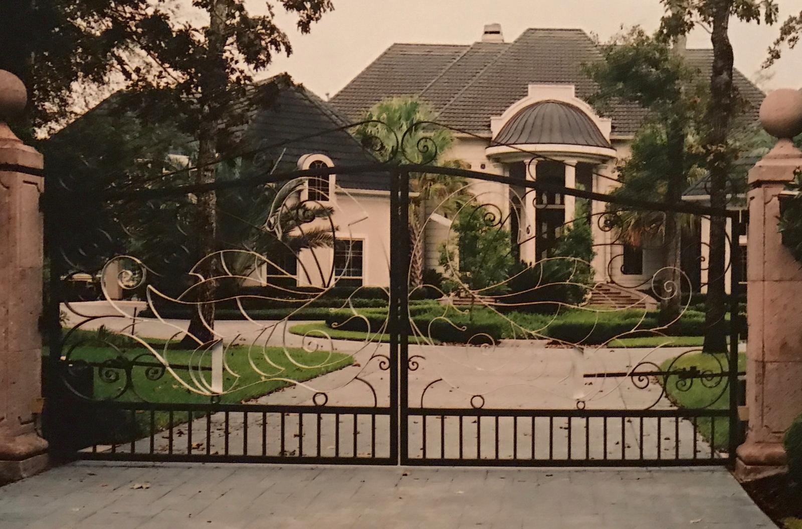 Custom Iron Entrance Gate with Access Control