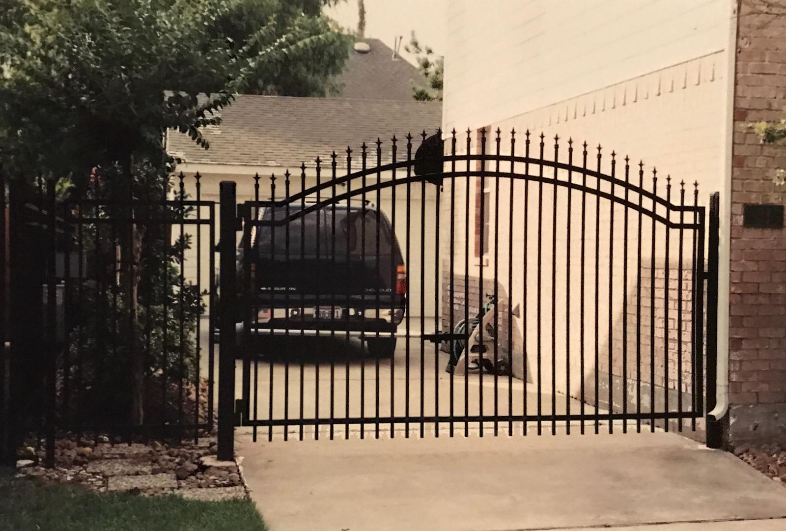Custom Ornamental Iron Entrance Gate with Access Control