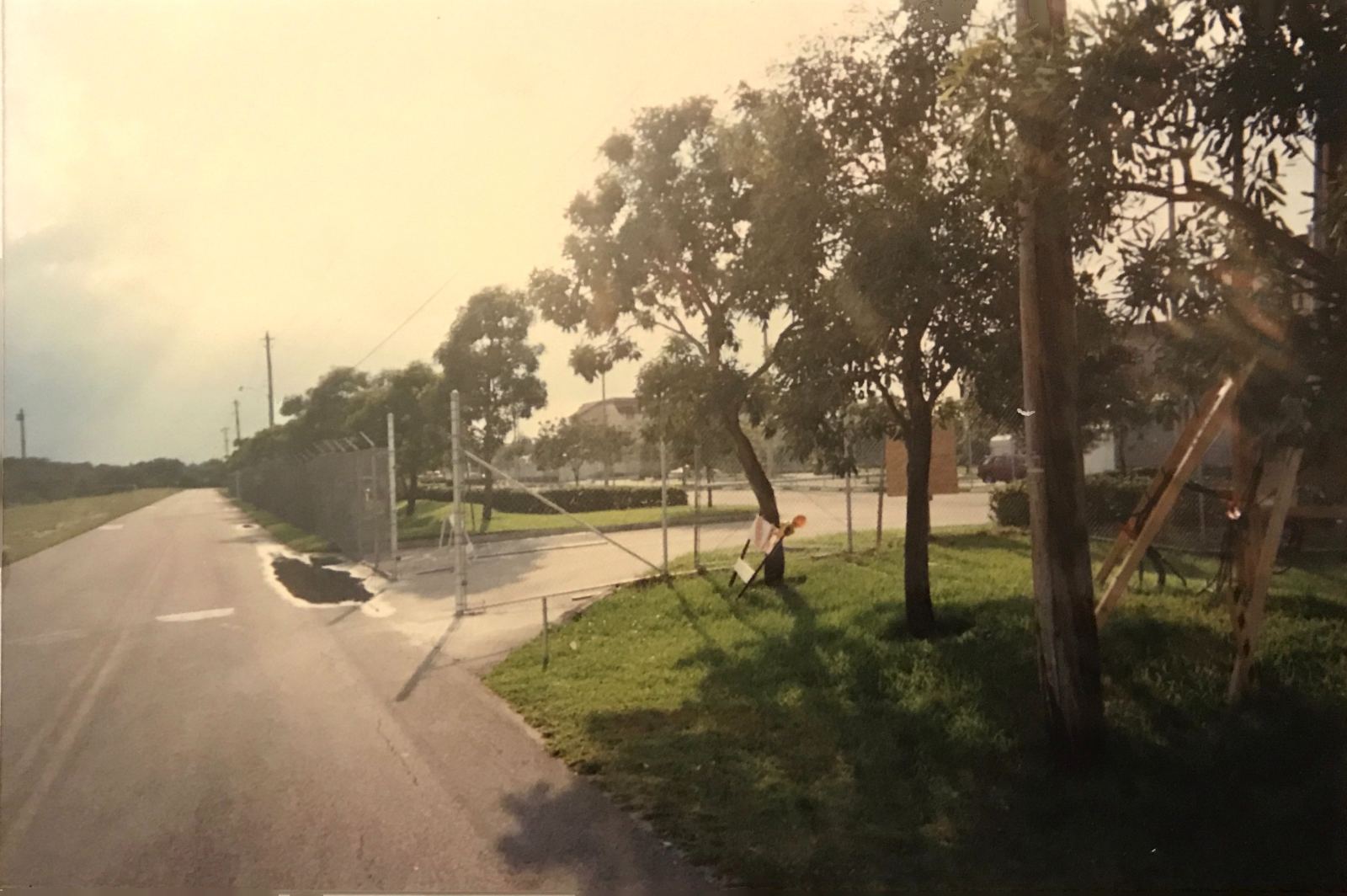 Perimeter fencing along campus building at 1996 Olympics satellite site