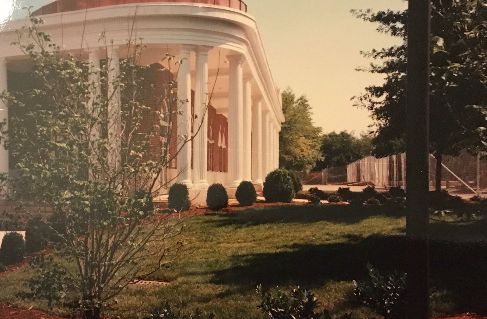 Perimeter fencing near columned rotunda building at 1996 Olympics satellite site