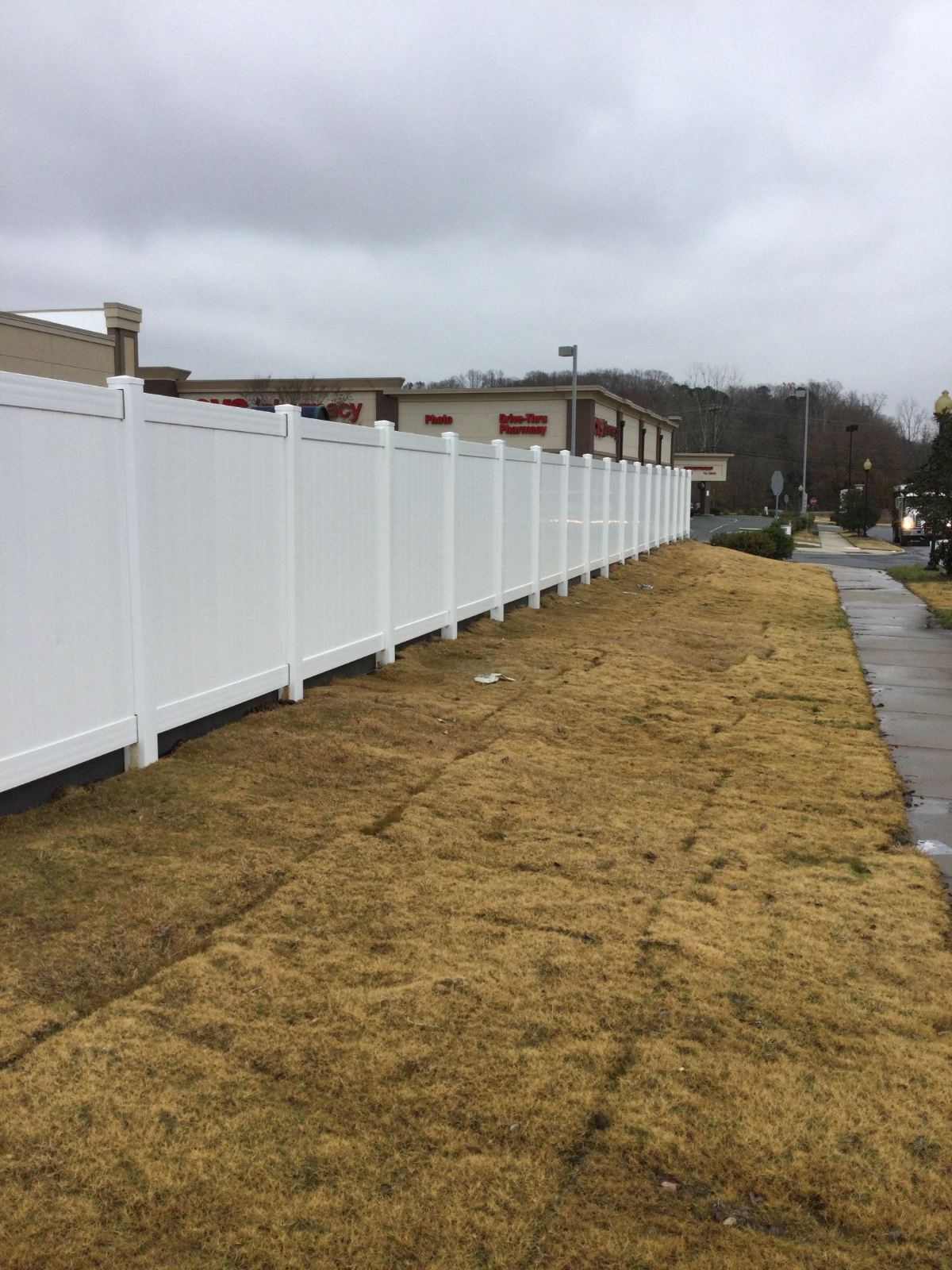 6' High White PVC Fence - Long Perimeter Run