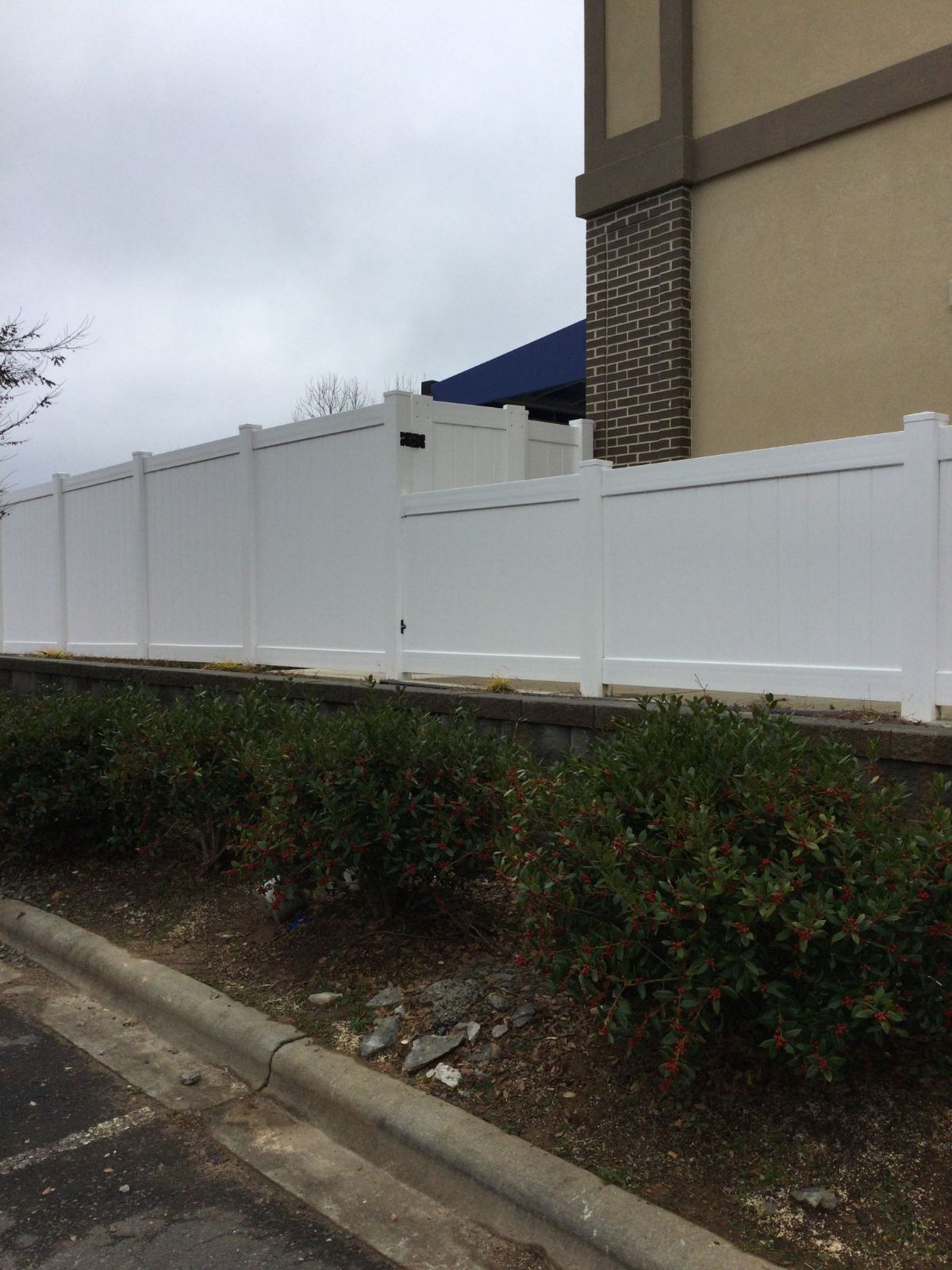 6' High White PVC Fence - Gate Detail