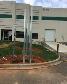 Commercial bollard installation