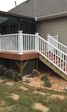 Composite deck with white railings